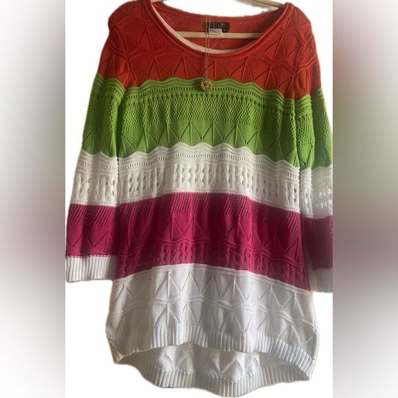 City Girl Nancy Bolen multicolored & layered sweater! - Picture 2 of 14